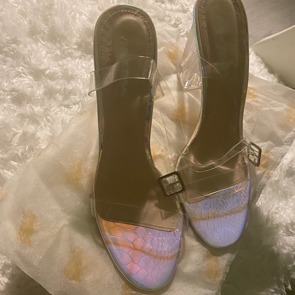 Clear Strap Heeled Sandals